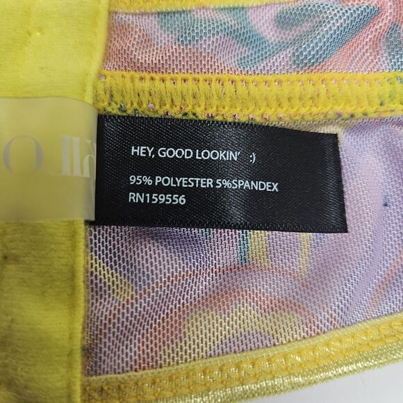 KILO BRAVA Semi Sheer Bralette Multicolor Triangle Cups Medium Adjustable Straps - Picture 6 of 6